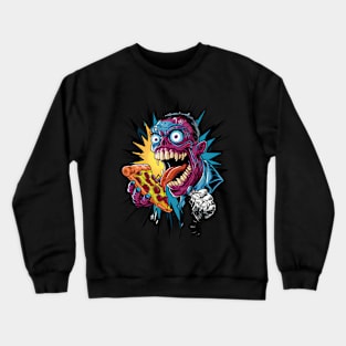 Wild-eyed Pizza Enthusiast Crewneck Sweatshirt